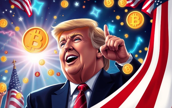 特朗普在股票市场和比特币飙升之际声称其政策功不可没