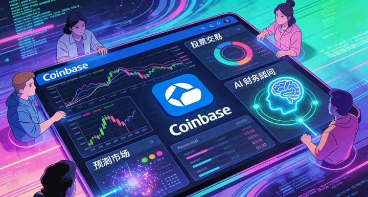 Coinbase大幅扩展产品线，推出股票交易、预测市场及AI理财顾问
